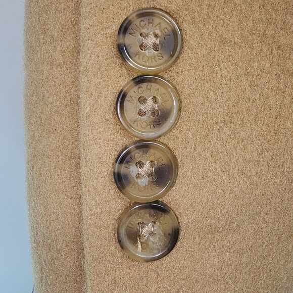 Michael Kors Wool Cashmere Coat 42L | Camel | Burgundy Lining | Used - Picture 8 of 16